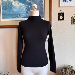 Tyche Ribbed Mock Neck Top